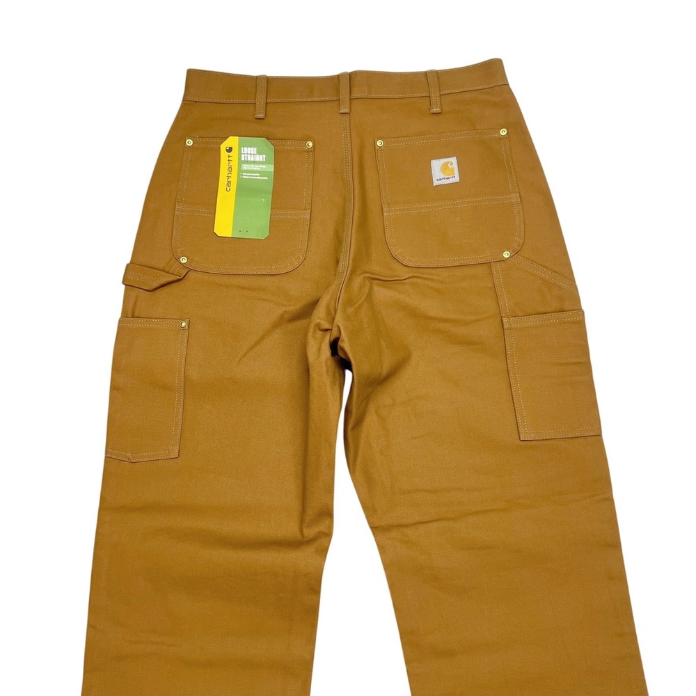 NEW Carhartt B01-M Loose Fit Firm Duck Double-Front Work Pants Brown 32x36